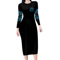 Judge Me When Mad Reaper Skull Long Sleeve Bodycon Dress - Wonder Print Shop