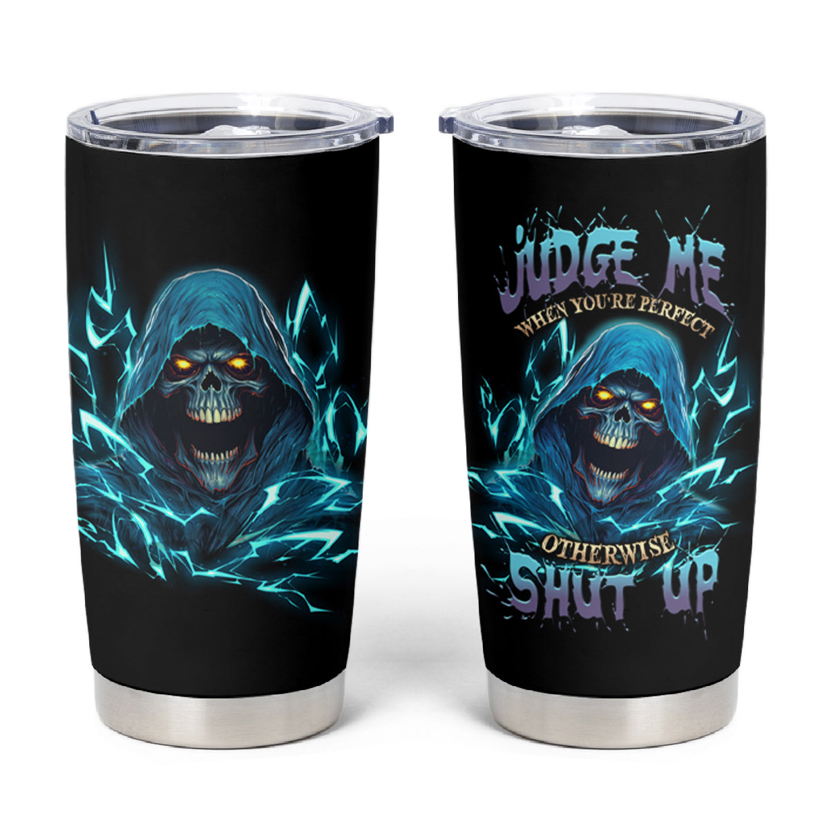 Judge Me When Mad Reaper Skull Tumbler Cup - Wonder Print Shop