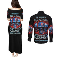 I Believe In Respect 3 Skulls Couples Matching Puletasi Dress and Long Sleeve Button Shirt - Wonder Print Shop