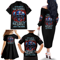 I Believe In Respect 3 Skulls Family Matching Off Shoulder Long Sleeve Dress and Hawaiian Shirt - Wonder Print Shop