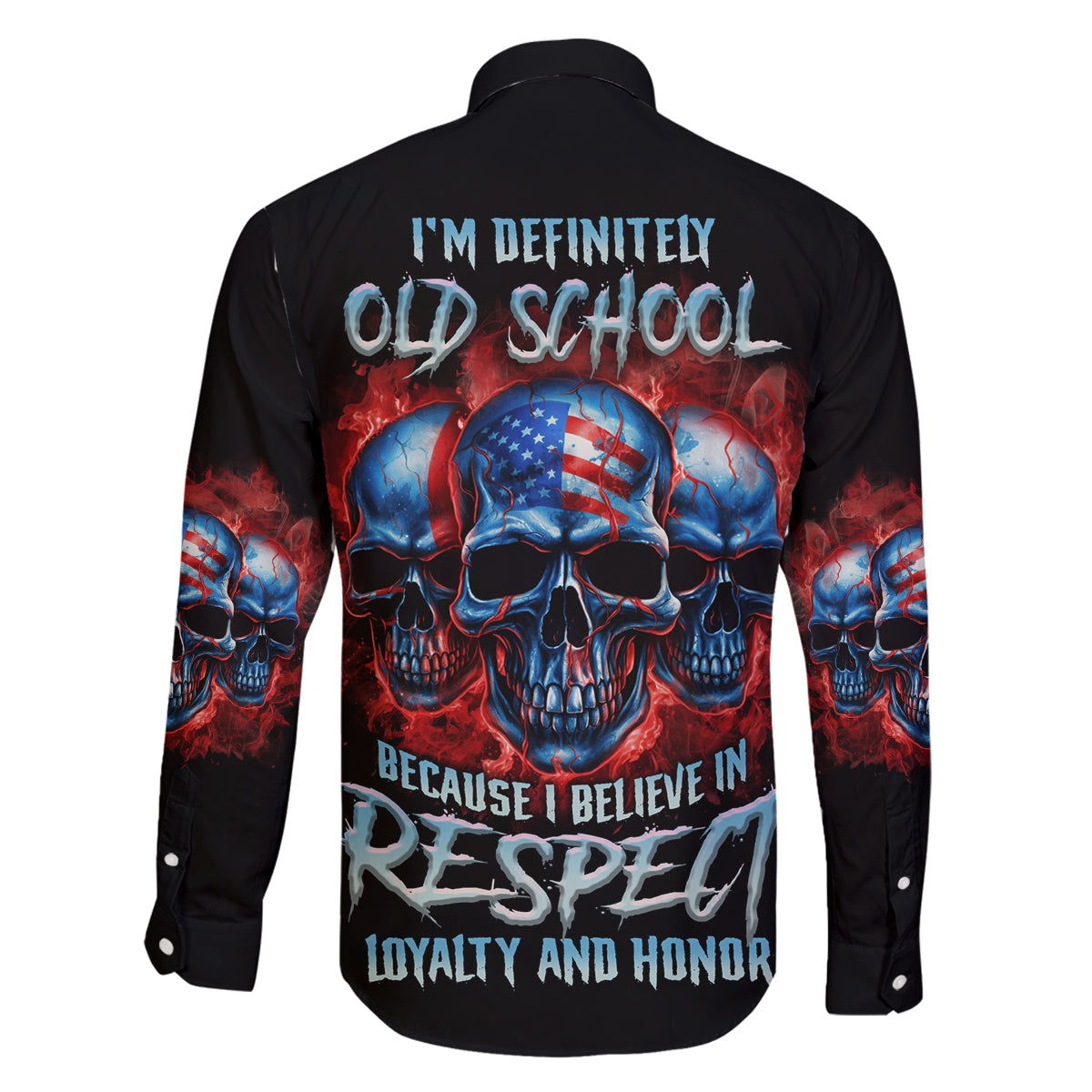 I Believe In Respect 3 Skulls Family Matching Off Shoulder Long Sleeve Dress and Hawaiian Shirt - Wonder Print Shop