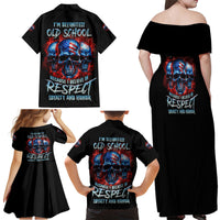 I Believe In Respect 3 Skulls Family Matching Off Shoulder Maxi Dress and Hawaiian Shirt - Wonder Print Shop