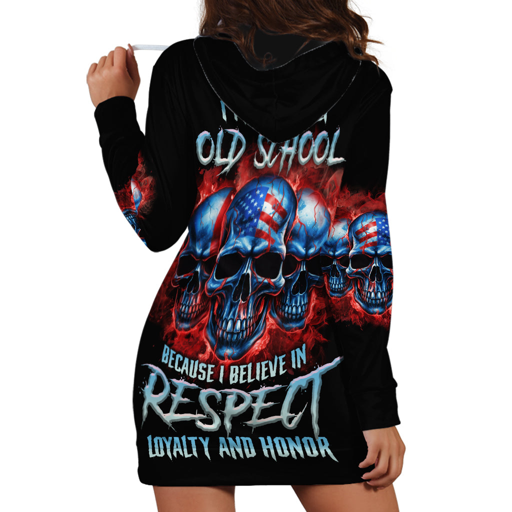I Believe In Respect 3 Skulls Hoodie Dress - Wonder Print Shop