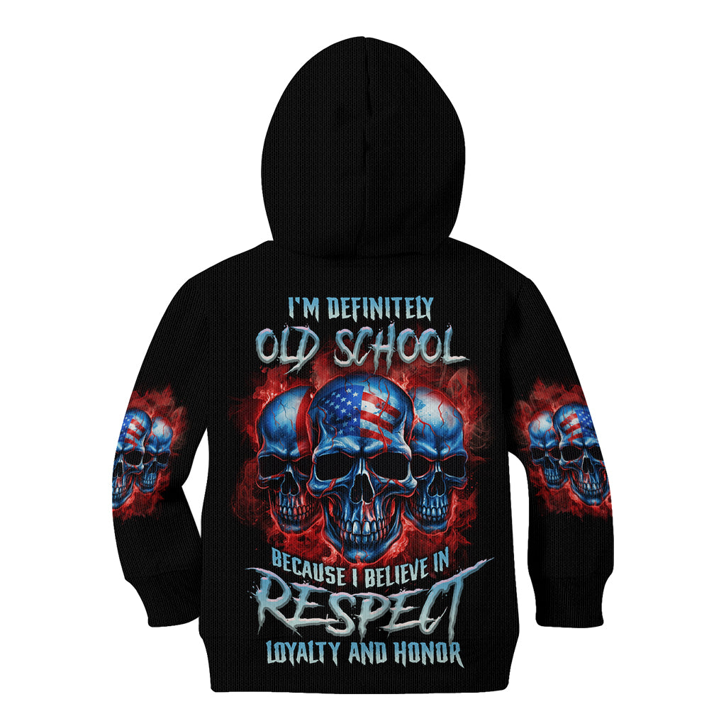 I Believe In Respect 3 Skulls Kid Hoodie - Wonder Print Shop