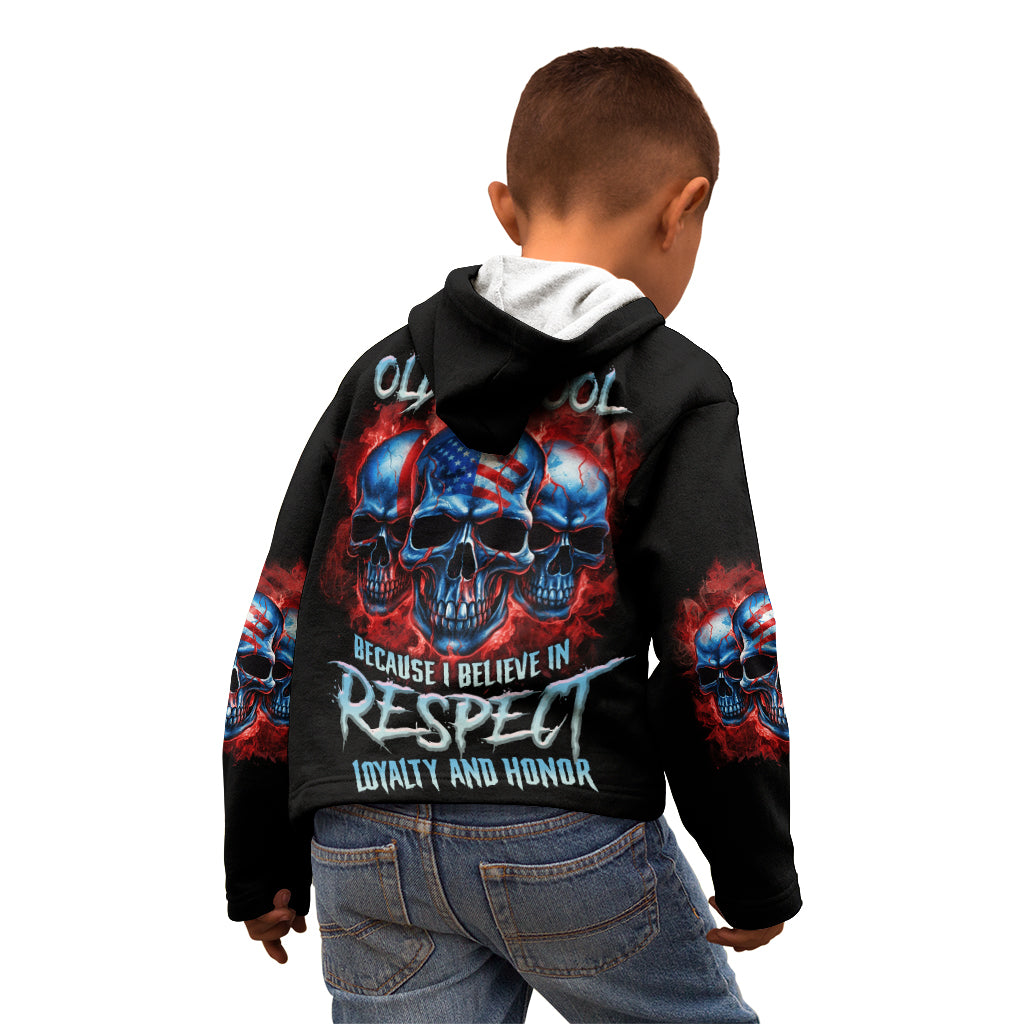 I Believe In Respect 3 Skulls Kid Hoodie - Wonder Print Shop