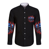 I Believe In Respect 3 Skulls Long Sleeve Button Shirt - Wonder Print Shop