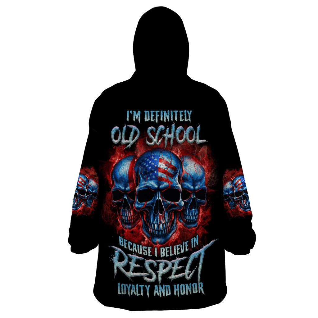 I Believe In Respect 3 Skulls Wearable Blanket Hoodie - Wonder Print Shop