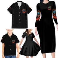 Don't Try To Figure Me Out Skull Reaper Family Matching Long Sleeve Bodycon Dress and Hawaiian Shirt - Wonder Print Shop