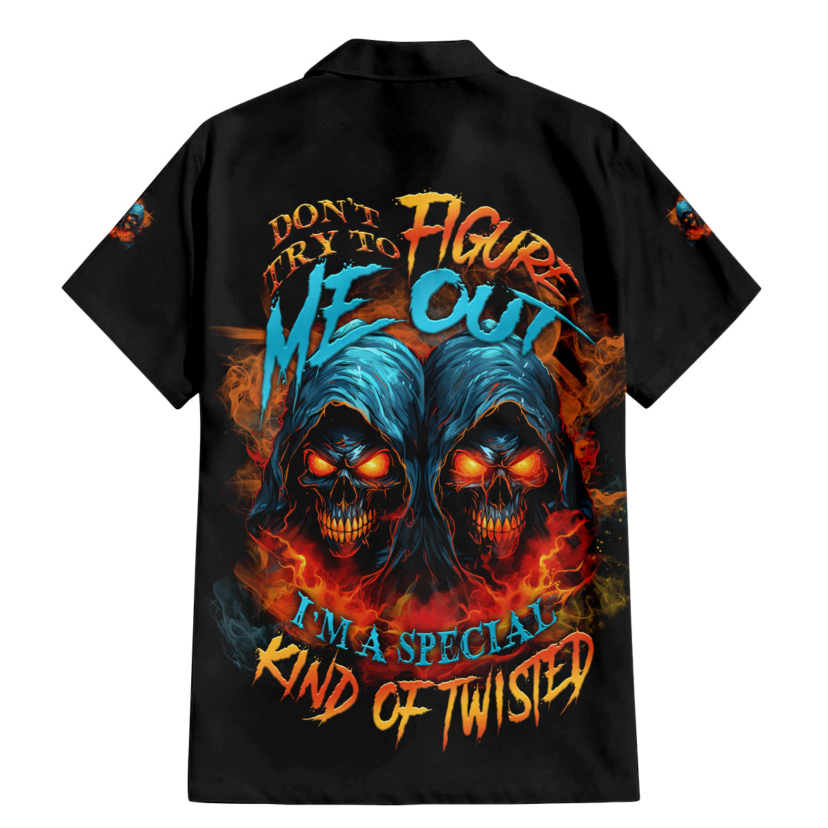 Don't Try To Figure Me Out Skull Reaper Family Matching Mermaid Dress and Hawaiian Shirt - Wonder Print Shop