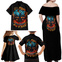 Don't Try To Figure Me Out Skull Reaper Family Matching Off Shoulder Maxi Dress and Hawaiian Shirt - Wonder Print Shop