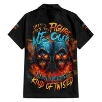 Don't Try To Figure Me Out Skull Reaper Family Matching Short Sleeve Bodycon Dress and Hawaiian Shirt - Wonder Print Shop