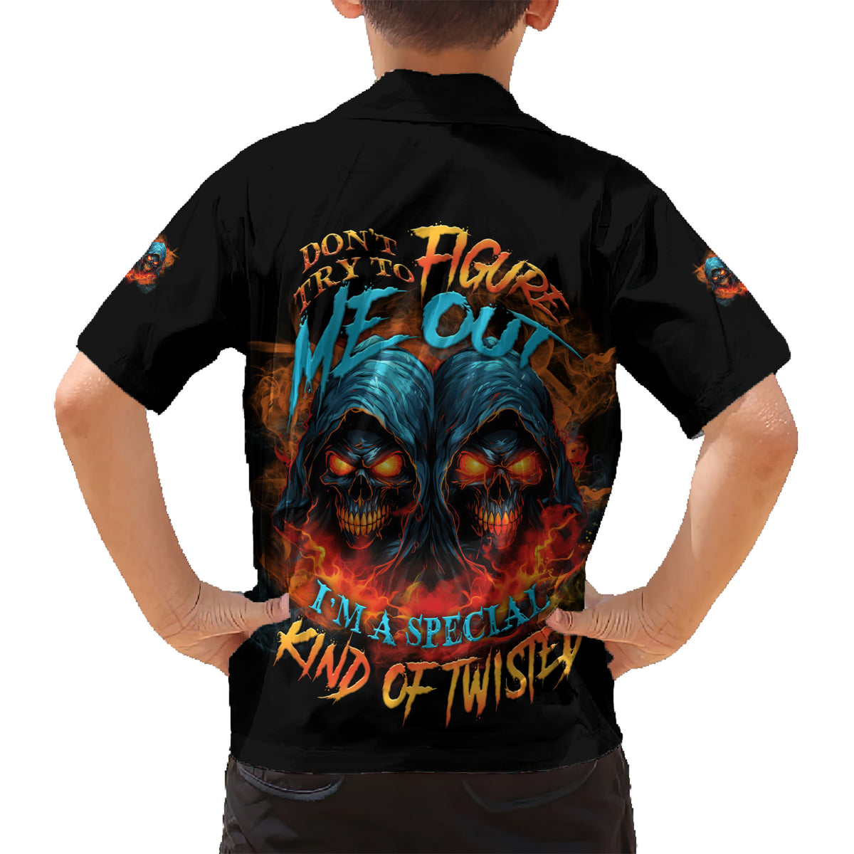 Don't Try To Figure Me Out Skull Reaper Hawaiian Shirt - Wonder Print Shop