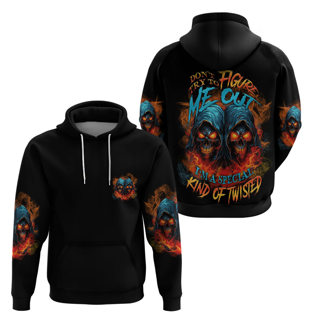 Don't Try To Figure Me Out Skull Reaper Hoodie - Wonder Print Shop