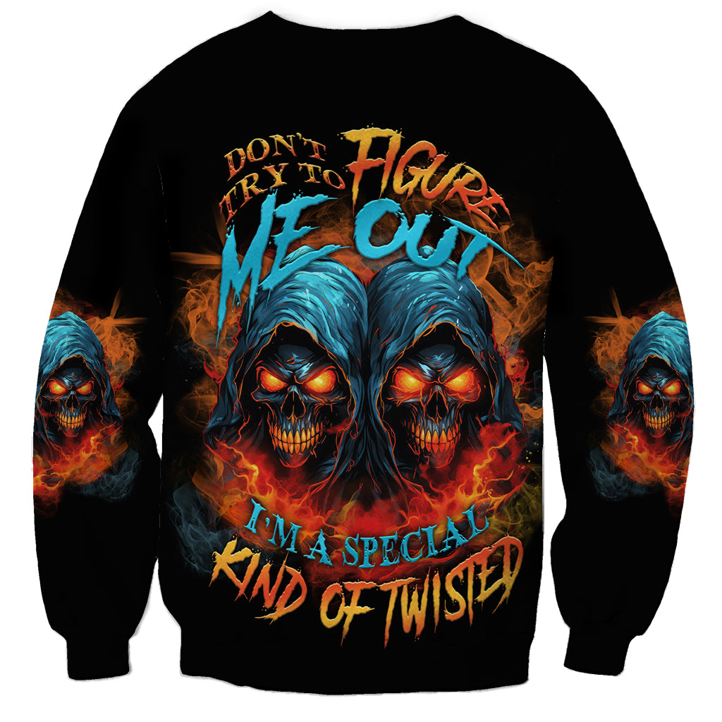 Don't Try To Figure Me Out Skull Reaper Sweatshirt - Wonder Print Shop