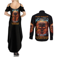 Why Should I Apologize For The Monster Couples Matching Summer Maxi Dress and Long Sleeve Button Shirt - Wonder Print Shop