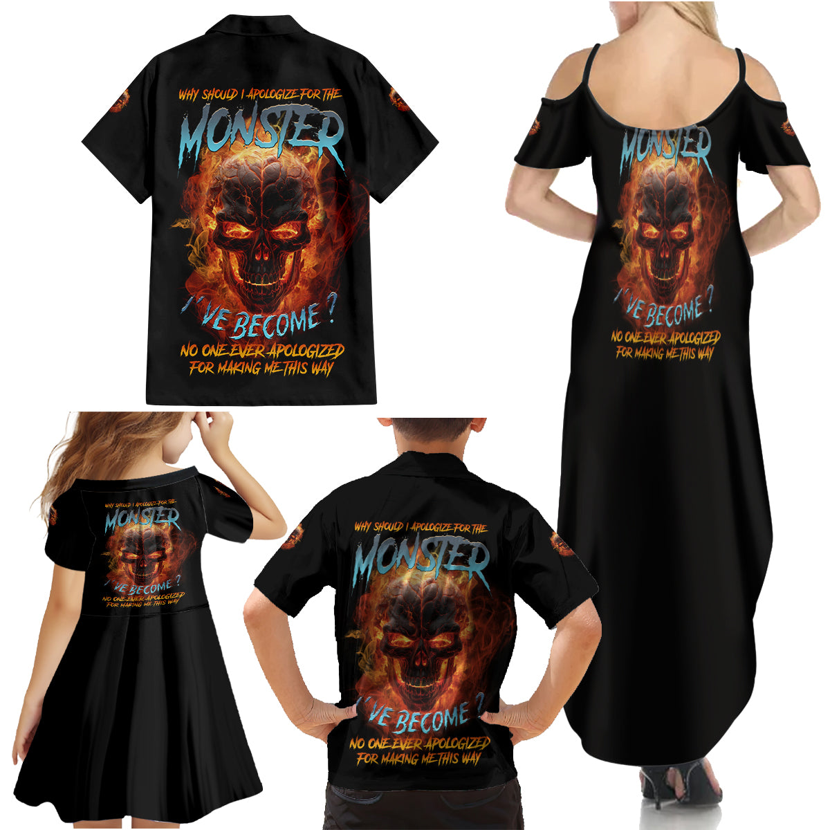 Why Should I Apologize For The Monster Family Matching Summer Maxi Dress and Hawaiian Shirt - Wonder Print Shop