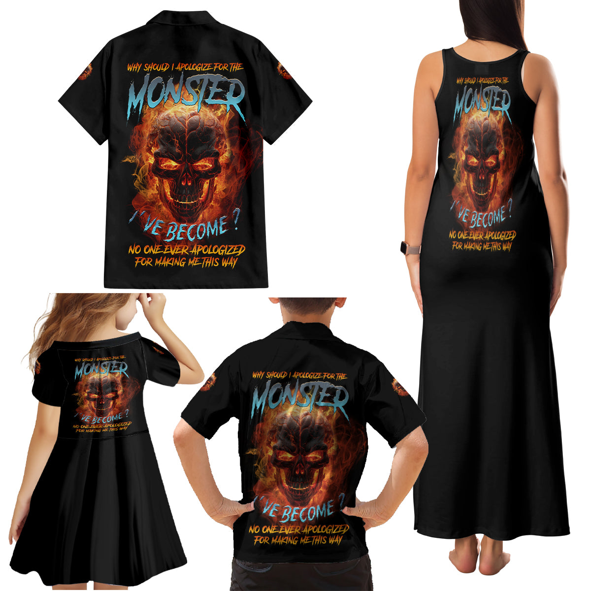 Why Should I Apologize For The Monster Family Matching Tank Maxi Dress and Hawaiian Shirt - Wonder Print Shop