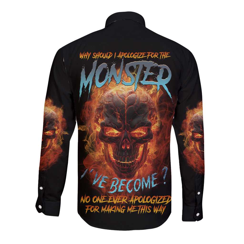 Why Should I Apologize For The Monster Long Sleeve Button Shirt - Wonder Print Shop