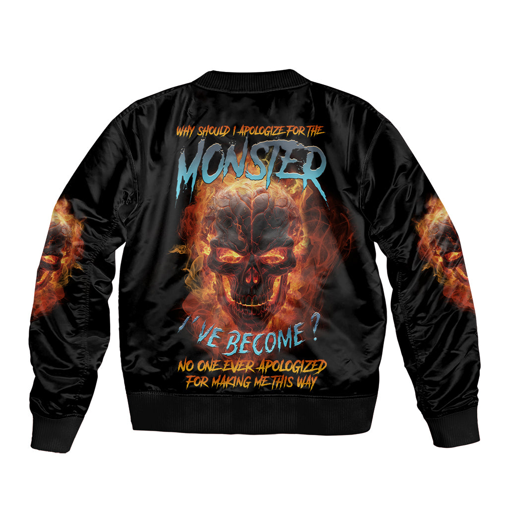 Why Should I Apologize For The Monster Sleeve Zip Bomber Jacket - Wonder Print Shop
