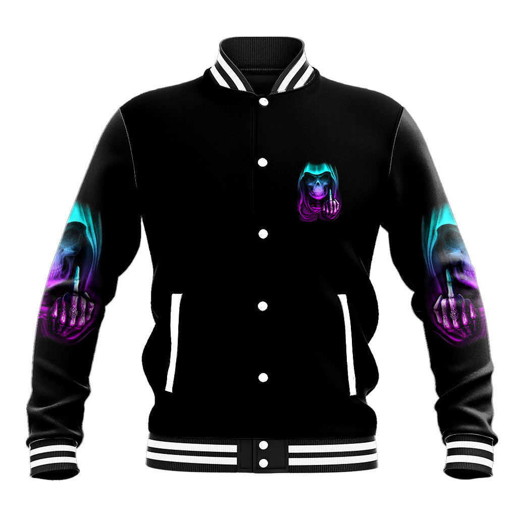 My Give A F Reaper Purple Baseball Jacket - Wonder Print Shop