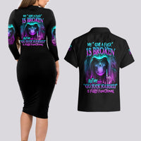 My Give A F Reaper Purple Couples Matching Long Sleeve Bodycon Dress and Hawaiian Shirt - Wonder Print Shop