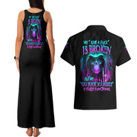 My Give A F Reaper Purple Couples Matching Tank Maxi Dress and Hawaiian Shirt - Wonder Print Shop