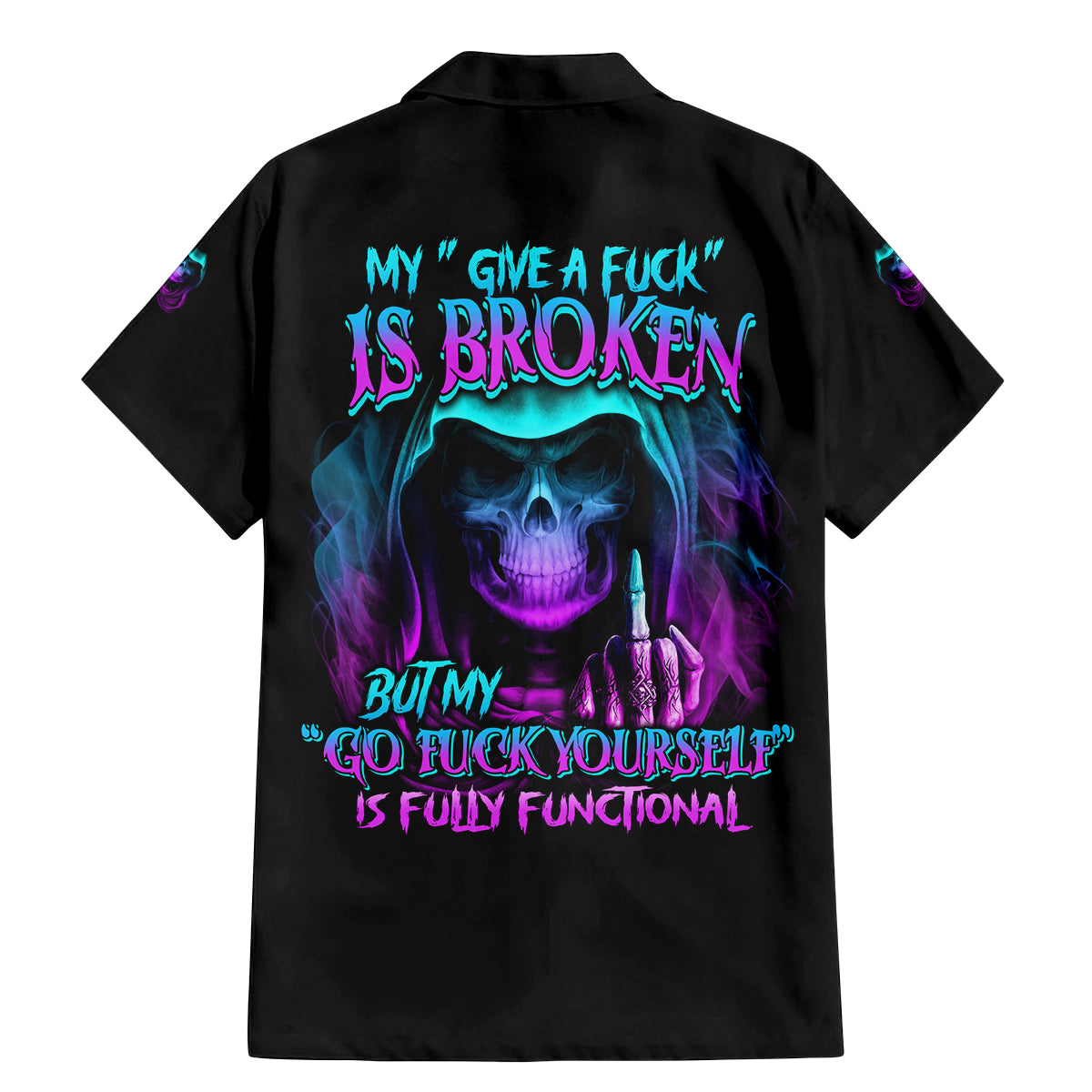 My Give A F Reaper Purple Family Matching Mermaid Dress and Hawaiian Shirt - Wonder Print Shop