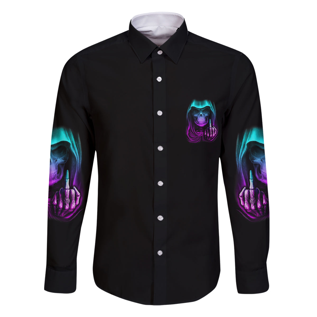 My Give A F Reaper Purple Family Matching Off Shoulder Short Dress and Hawaiian Shirt - Wonder Print Shop