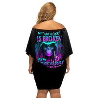My Give A F Reaper Purple Family Matching Off Shoulder Short Dress and Hawaiian Shirt - Wonder Print Shop