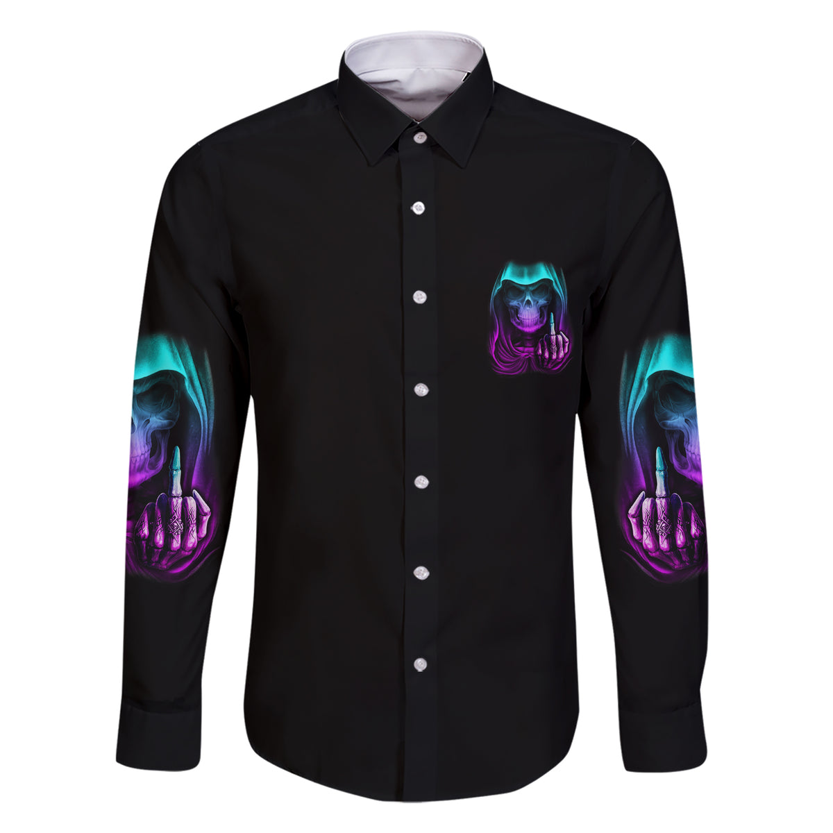 My Give A F Reaper Purple Family Matching Short Sleeve Bodycon Dress and Hawaiian Shirt - Wonder Print Shop