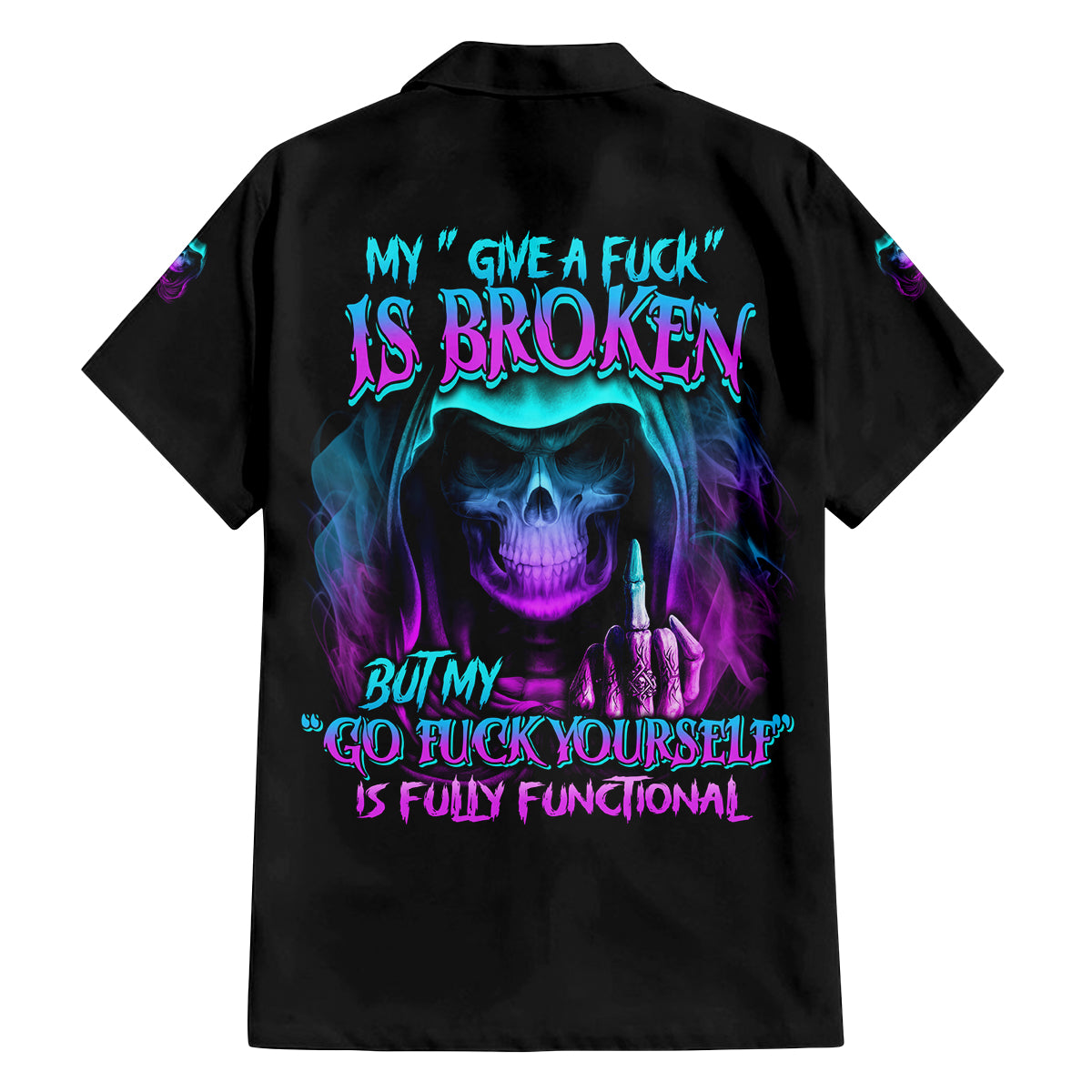 My Give A F Reaper Purple Family Matching Tank Maxi Dress and Hawaiian Shirt - Wonder Print Shop