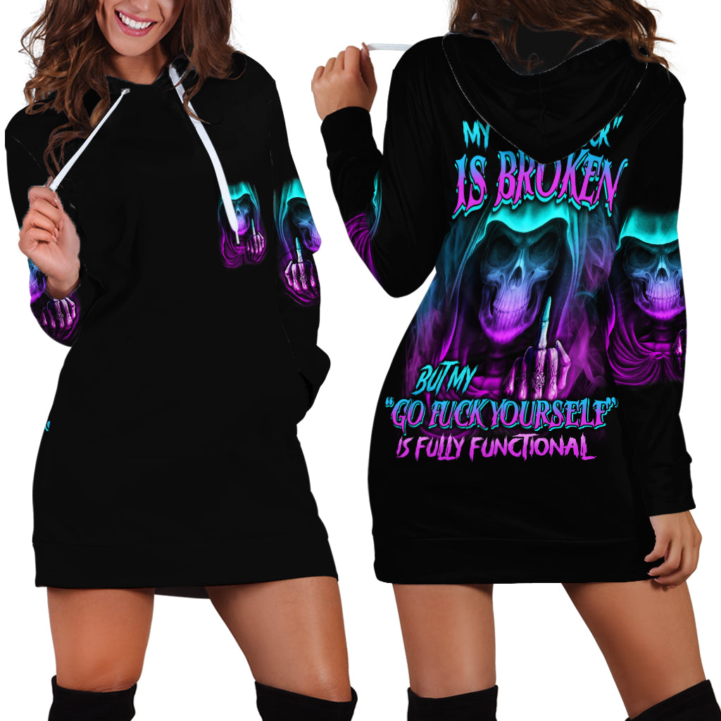 My Give A F Reaper Purple Hoodie Dress - Wonder Print Shop