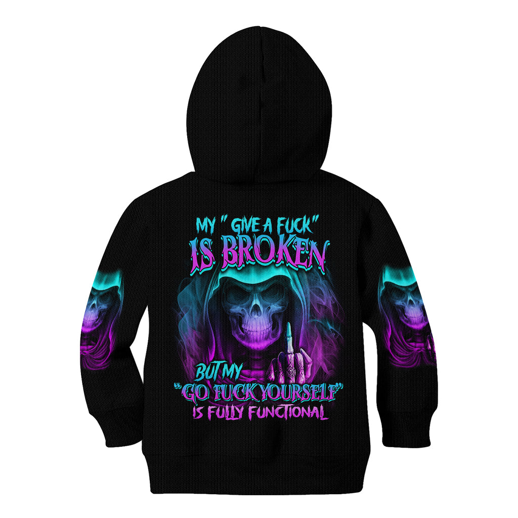 My Give A F Reaper Purple Kid Hoodie - Wonder Print Shop