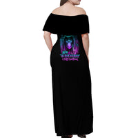 My Give A F Reaper Purple Off Shoulder Maxi Dress - Wonder Print Shop