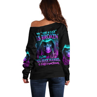 My Give A F Reaper Purple Off Shoulder Sweater - Wonder Print Shop