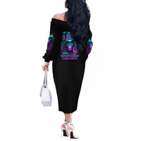 My Give A F Reaper Purple Off The Shoulder Long Sleeve Dress - Wonder Print Shop