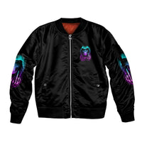 My Give A F Reaper Purple Sleeve Zip Bomber Jacket - Wonder Print Shop