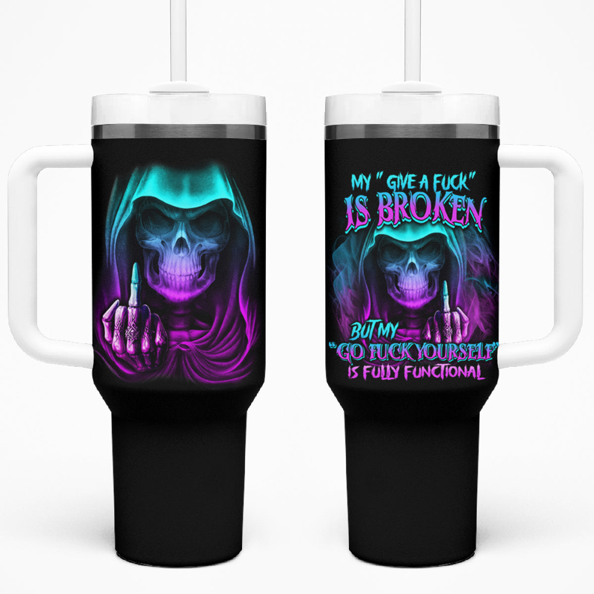 My Give A F Reaper Purple Tumbler With Handle - Wonder Print Shop