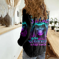 My Give A F Reaper Purple Women Casual Shirt - Wonder Print Shop