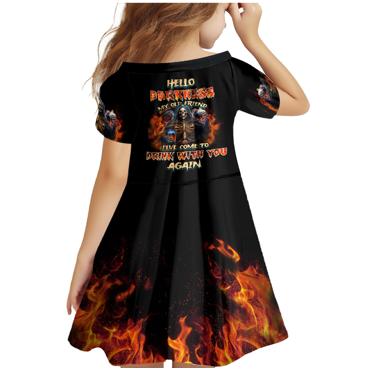 Drink With You Again Reaper Family Matching Mermaid Dress and Hawaiian Shirt - Wonder Print Shop