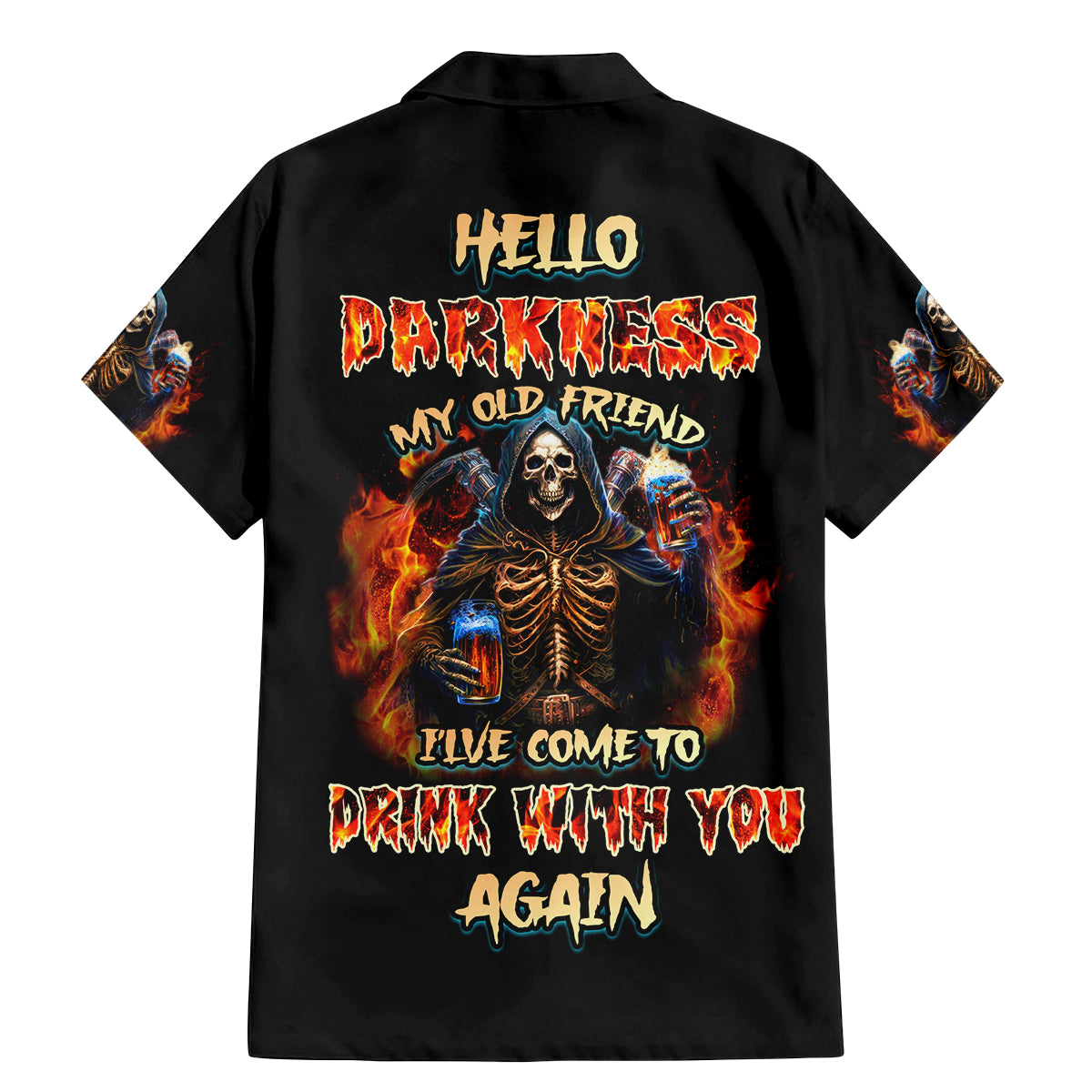 Drink With You Again Reaper Family Matching Mermaid Dress and Hawaiian Shirt - Wonder Print Shop