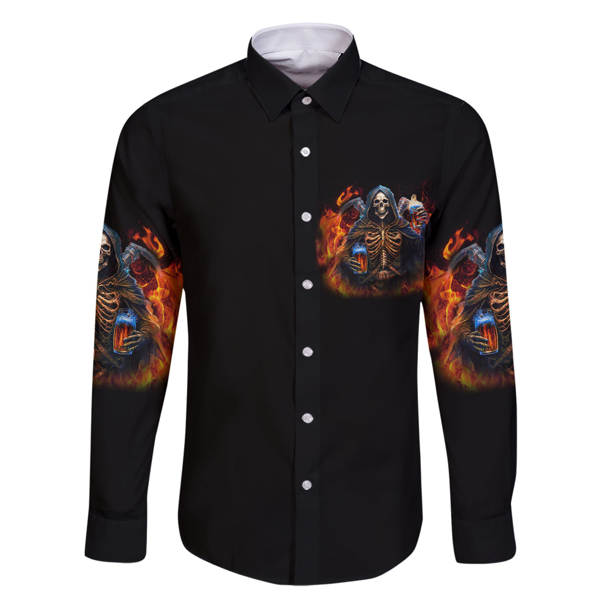 Drink With You Again Reaper Family Matching Off Shoulder Short Dress and Hawaiian Shirt - Wonder Print Shop