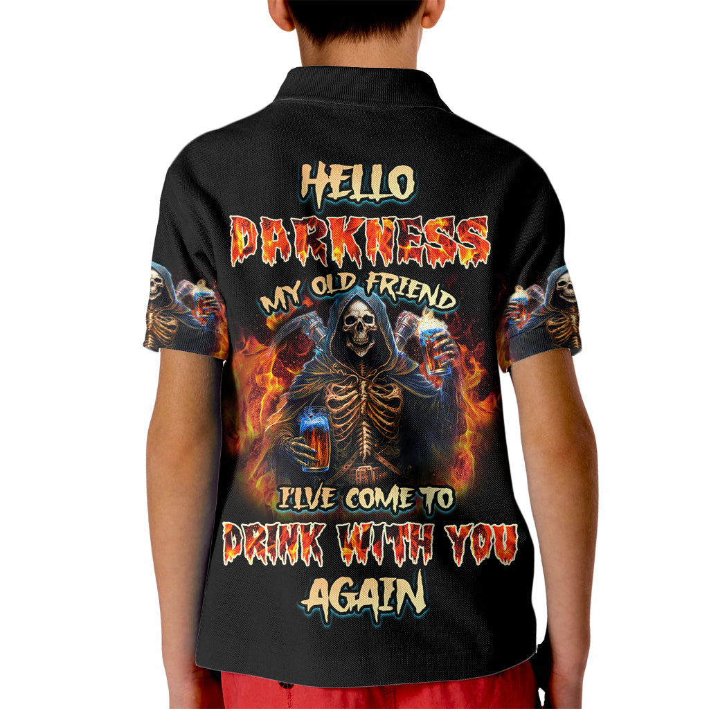 Drink With You Again Reaper Kid Polo Shirt - Wonder Print Shop