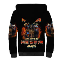 Drink With You Again Reaper Sherpa Hoodie - Wonder Print Shop