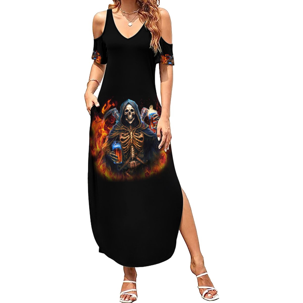 Drink With You Again Reaper Summer Maxi Dress - Wonder Print Shop