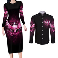 Karma Fairy Skull - In My Next Life Couples Matching Long Sleeve Bodycon Dress and Long Sleeve Button Shirt - Wonder Print Shop