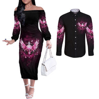 karma-fairy-skull-in-my-next-life-couples-matching-off-the-shoulder-long-sleeve-dress-and-long-sleeve-button-shirt