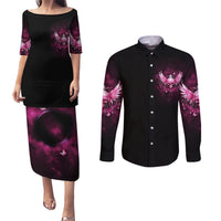 Karma Fairy Skull - In My Next Life Couples Matching Puletasi Dress and Long Sleeve Button Shirt - Wonder Print Shop