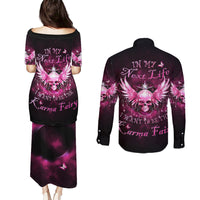 Karma Fairy Skull - In My Next Life Couples Matching Puletasi Dress and Long Sleeve Button Shirt - Wonder Print Shop