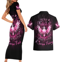 Karma Fairy Skull - In My Next Life Couples Matching Short Sleeve Bodycon Dress and Hawaiian Shirt - Wonder Print Shop